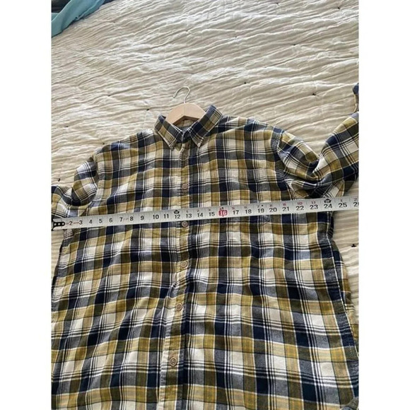 Men’s Cabela’s Button Down Shirt Sz L Grey Yellow Plaid Grunge Nirvana 90s Y2K - Picture 4 of 8